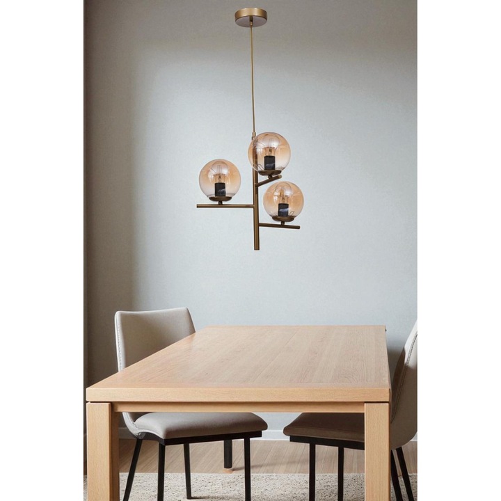 Candelabru Opviq, Honey si Gold, 3 x E 27 Max 40 W, 80 cm