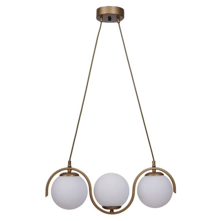 Полилей Opviq, бял и златен, размери 15x40см, обща височина 80см, тип фасунга 3 x E27