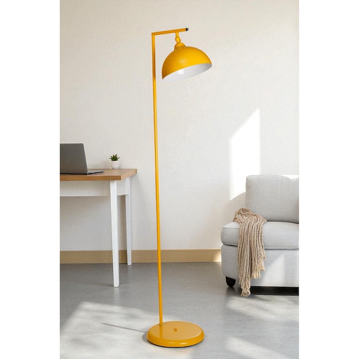 Lampa de podea, Opviq, mustar, 154cm, corp metalic