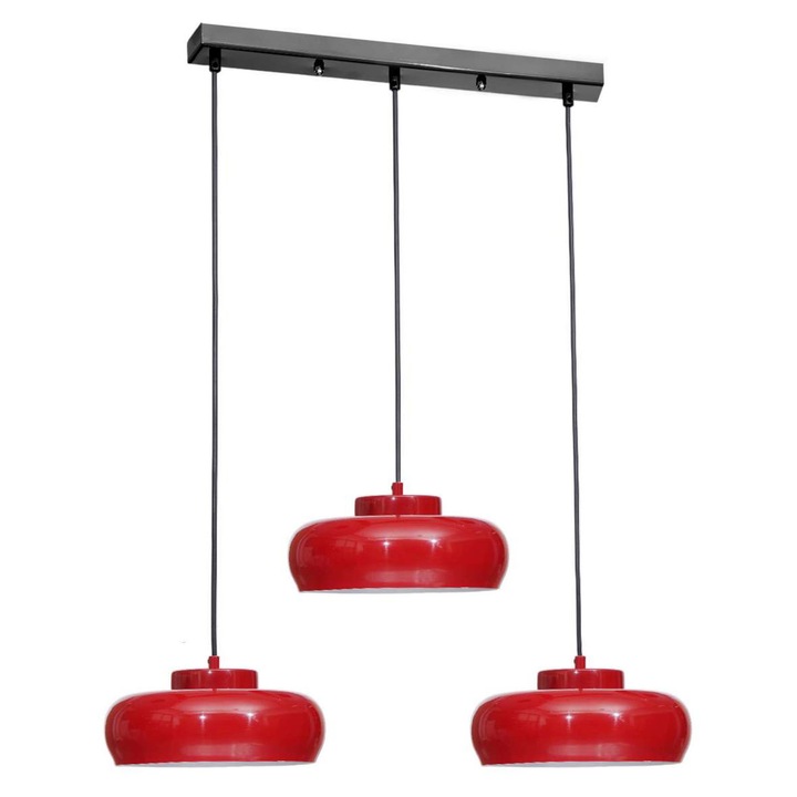 Метална пенделна лампа Opviq, червена и черна, регулируеми размери 21-70 см, модерен дизайн