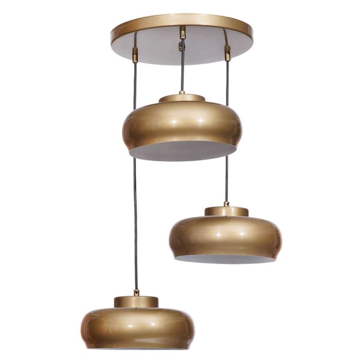 Лампа Opviq 825, златен метал, 3 фасунги E27, регулируема височина 21-70см