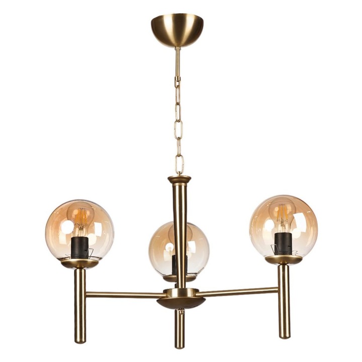Lustra Opviq 811, 3 x E27, auriu, 70cm