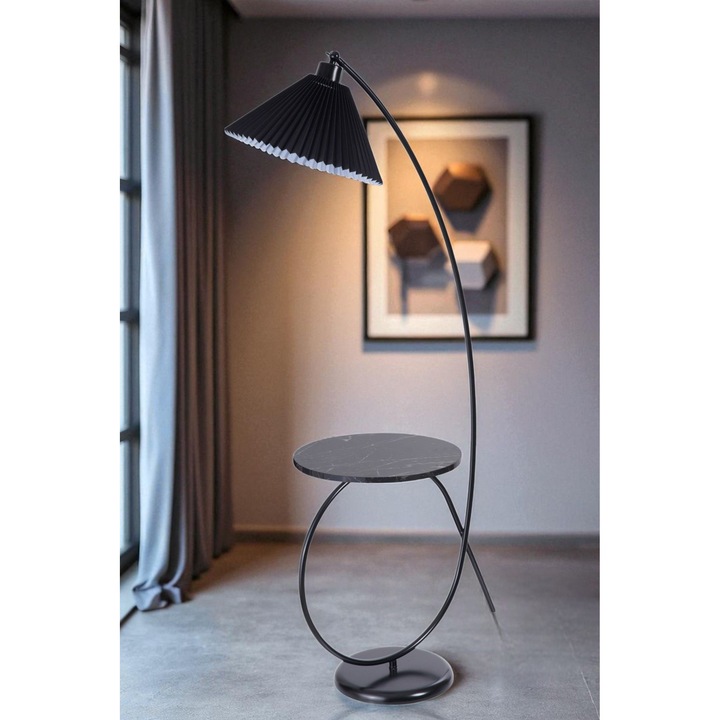 Lampa de podea, Opviq, 155cm, neagra, design elegant