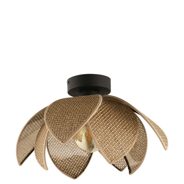 Lustra, Opviq, Metal / PVC, bej si negru, O40x26cm, 1 x E27 Max 40W