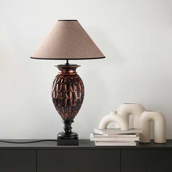 Veioza Opviq, maro, 50x50x80cm, din material textil