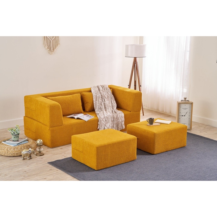 Canapea extensibilă 2 locuri, Atelier Del Sofa, portocaliu, 200x185cm