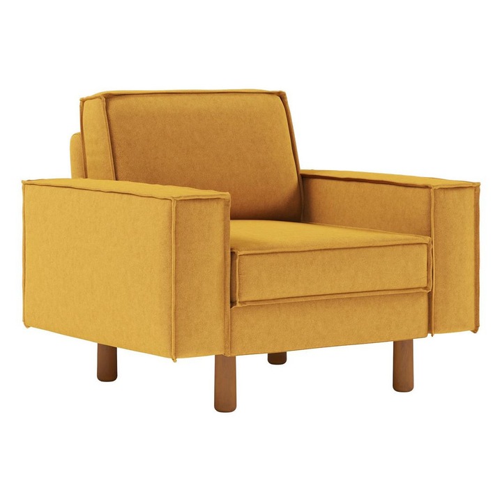 Fotel, Atelier Del Sofa, mustár, 108x89x87cm, tömörfa lábak, vízálló