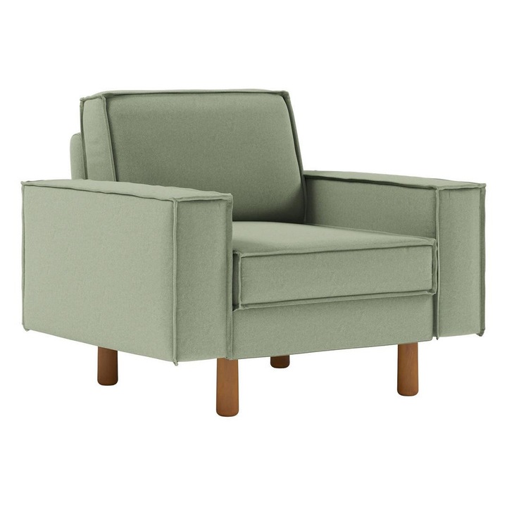 Fotel, Atelier Del Sofa, tengerzöld, 108x89x87cm, tömörfa lábak