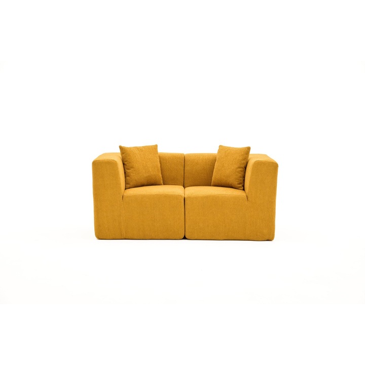 Canapea 2 locuri, Atelier Del Sofa, portocalie, 165x85x70cm, perne umplute cu spuma