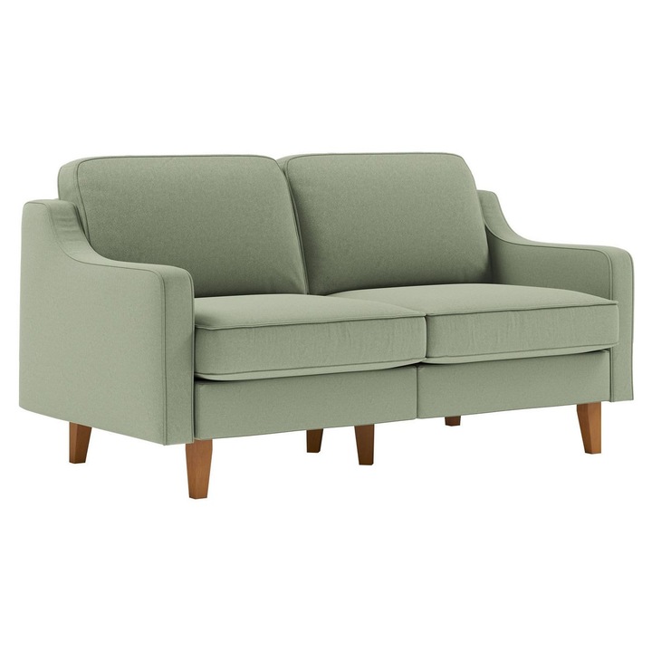 Canapea 2 locuri, Atelier Del Sofa, verde marin, 155x84x87cm, 200 Kg capacitate, 2 perne incluse