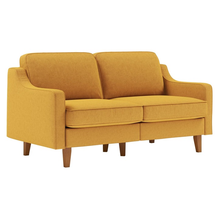 Canapea 2 locuri, Atelier Del Sofa, mustar, 155x84x87cm, 2 perne incluse