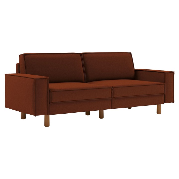 Canapea 3 locuri, Atelier Del Sofa, rosu caramiziu, 223x89x87cm
