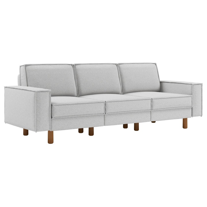 Canapea 3 locuri, Atelier Del Sofa, textil cu aspect de in, 2 perne incluse, 238x89x87cm