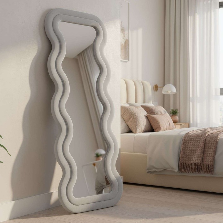 Woody Fashion Cheval tükör, krém, 65x170cm, fali rögzítés, 1 darabos készlet