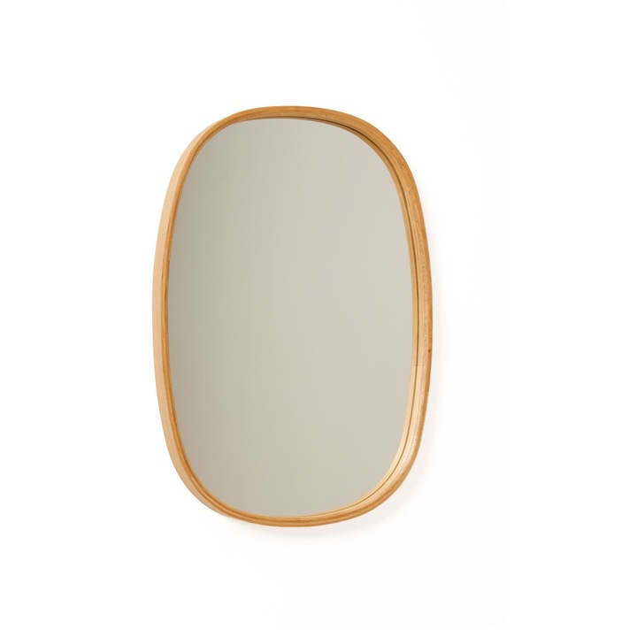 Tömör tölgyfa tükör, Woody Fashion, 38x55x4cm, fehér