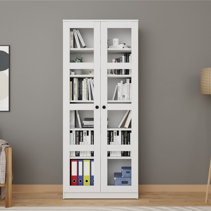 Dulap multifunctional, Woody Fashion, Alb, PAL, 80x190x37cm