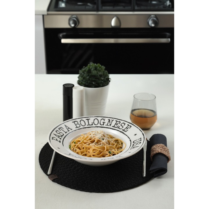 Tányérkészlet, Hermia Concept, 26 cm, 6 darabos, fehér, hősokkálló