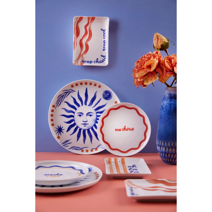 12 részes étkészlet, Hermia Concept, porcelán, többszínű, 27x19cm