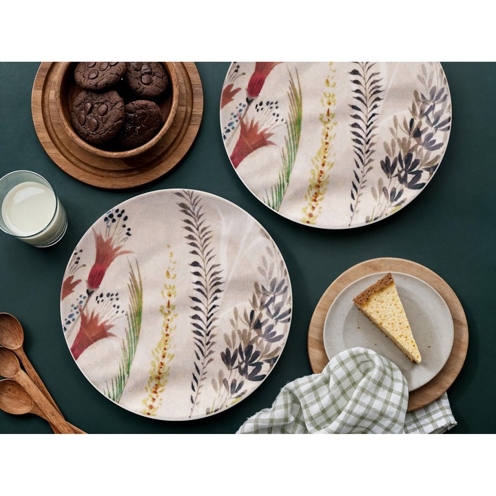 Hermia Concept kerámia tányérkészlet 6 darabos, 25,5x25,5x2,5cm, többszínű