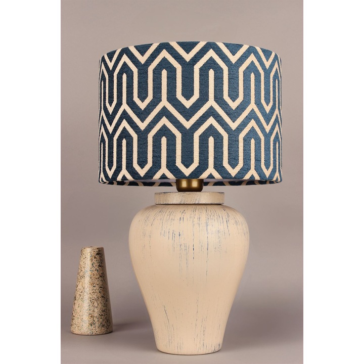 Veioza ceramica Opviq, multicolor, 48cm, capac catifea O30x20cm