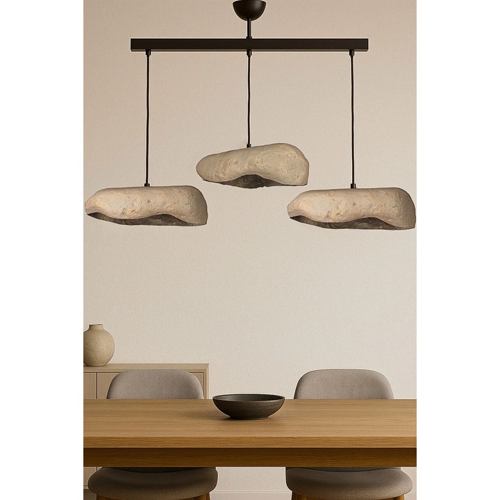 Candelabru Opviq, model 944, metal, negru, gri, tip soclu 3 x E27