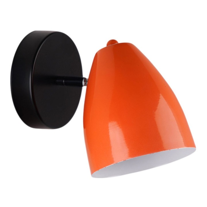 Метална аплика Opviq, модерен дизайн, оранжева и черна, размери 12.5x14см