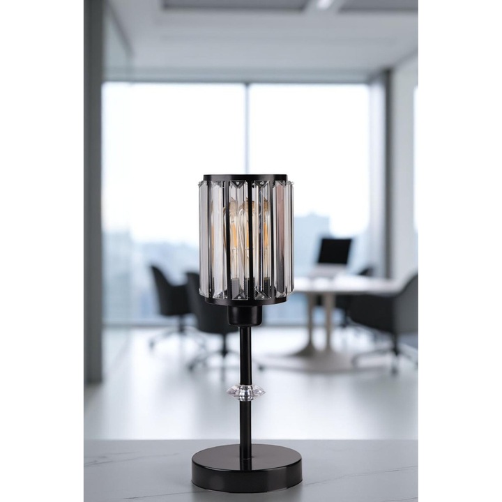 Veioza Opviq, model 595, neagra, dimensiuni 41x15cm, design modern