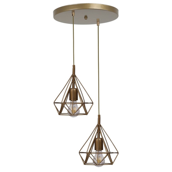 Lustra, Opviq, model 393, auriu, metal, sticla