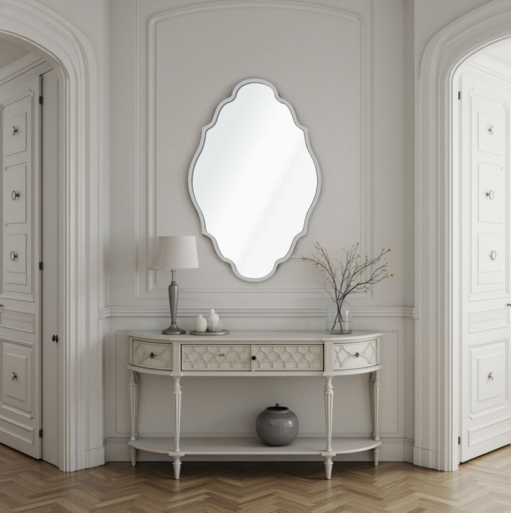 Woody Fashion dekoratív tükör, 45x70cm, ezüst, MDF keret