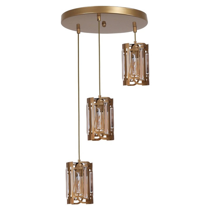 Lustra Opviq, model 287, aurie, dimensiuni 80x30cm, metal-sticla