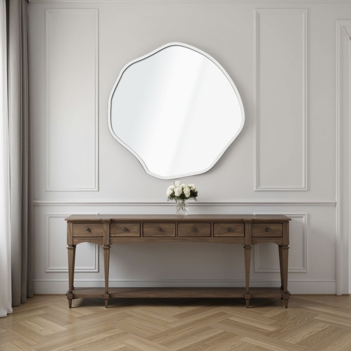 Woody Fashion Dísztükör, fehér, 60x60cm, MDF keret