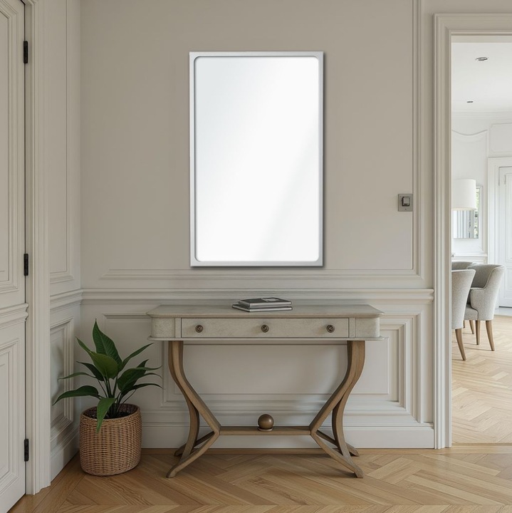 Woody Fashion Dísztükör, 50x70cm, ezüst, MDF keret