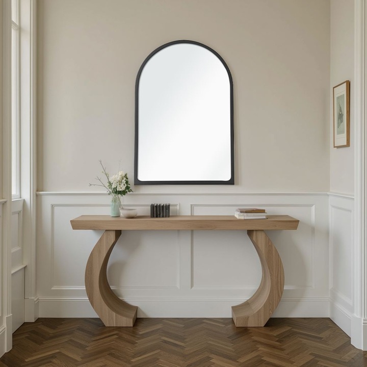 Woody Fashion dekoratív tükör, fekete, 30x45cm, MDF keret