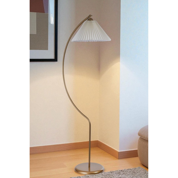 Lampa de podea Opviq, crem si aur, inaltime 150cm, cap PVC, baza O30cm