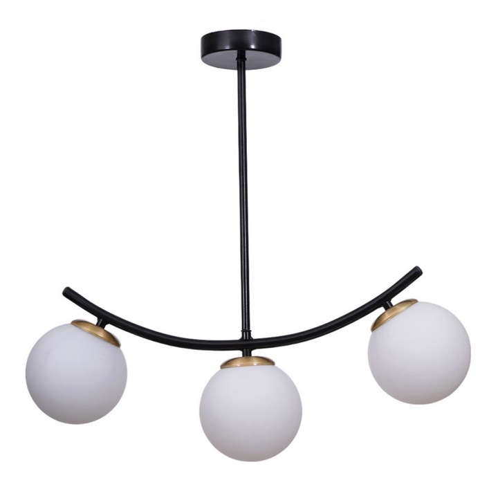 Lustra Opviq, метал и стъкло, бял и черен, регулируема височина, O15x36см