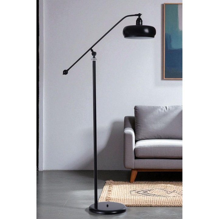 Lampadar metalic Opviq, inaltime ajustabila, negru, 155cm