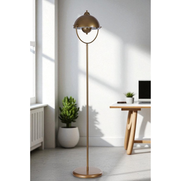 Lampadar metalic, Opviq, aurie, 165cm, cu cablu de 150cm