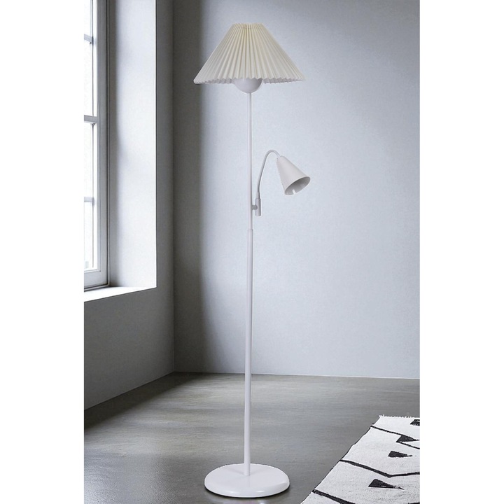 Lampa de podea, Opviq, alb, 155cm, design elegant, corp metalic
