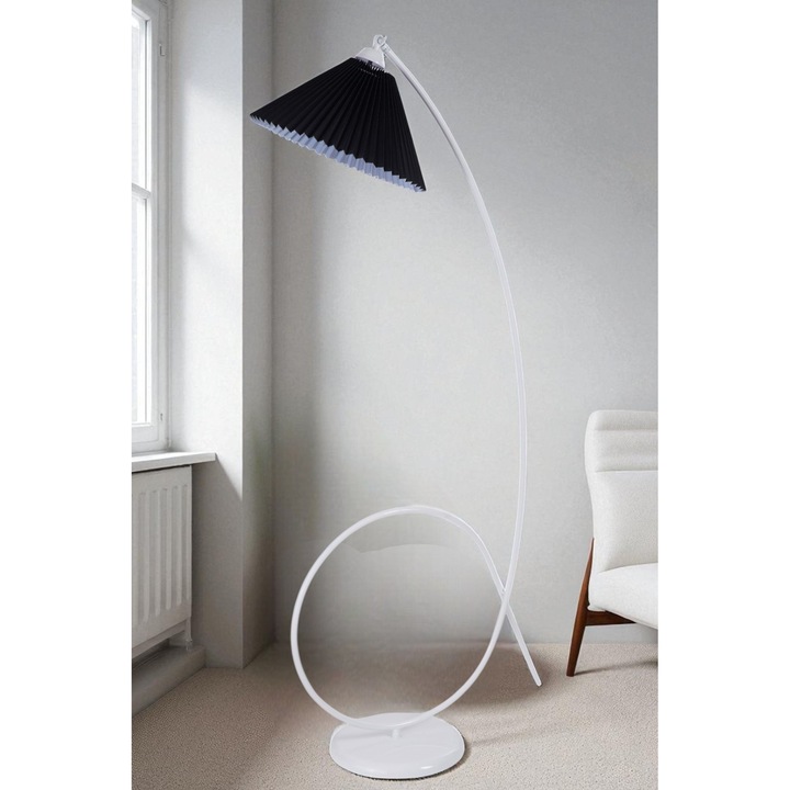 Lampa de podea Opviq, ajustabila, metalica, neagra si alba, 155cm