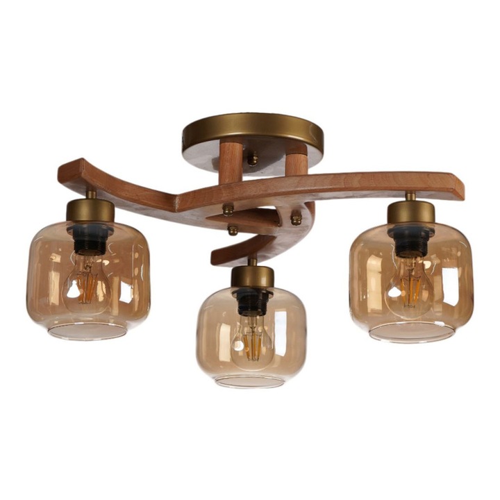 Lustra, Opviq, 856, metal / sticla, miere si nuc, 29 x 56 cm