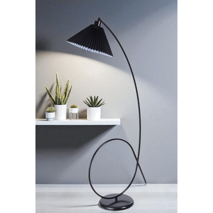 Lampa de podea, Opviq, metal, neagra, 155cm, IP257