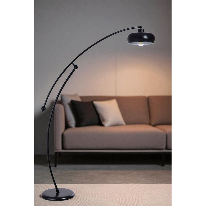 Lampa de podea Opviq, 155cm, metal, neagra