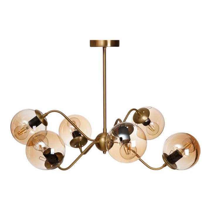 Lustra Opviq, Honey si Gold, 40-60cm, metal cu capac din sticla