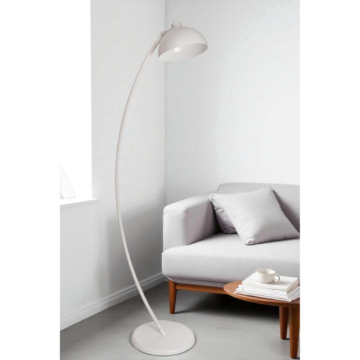 Lampa de podea, Opviq, alb, 170cm, design elegant, corp metalic