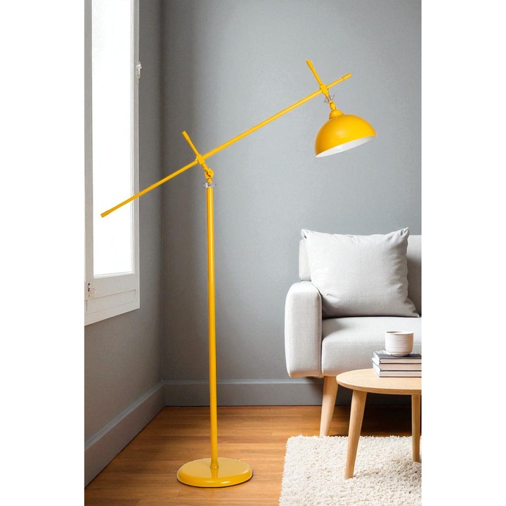 Lampa de podea, Opviq, Mustar, inaltime ajustabila, 170cm, O30cm