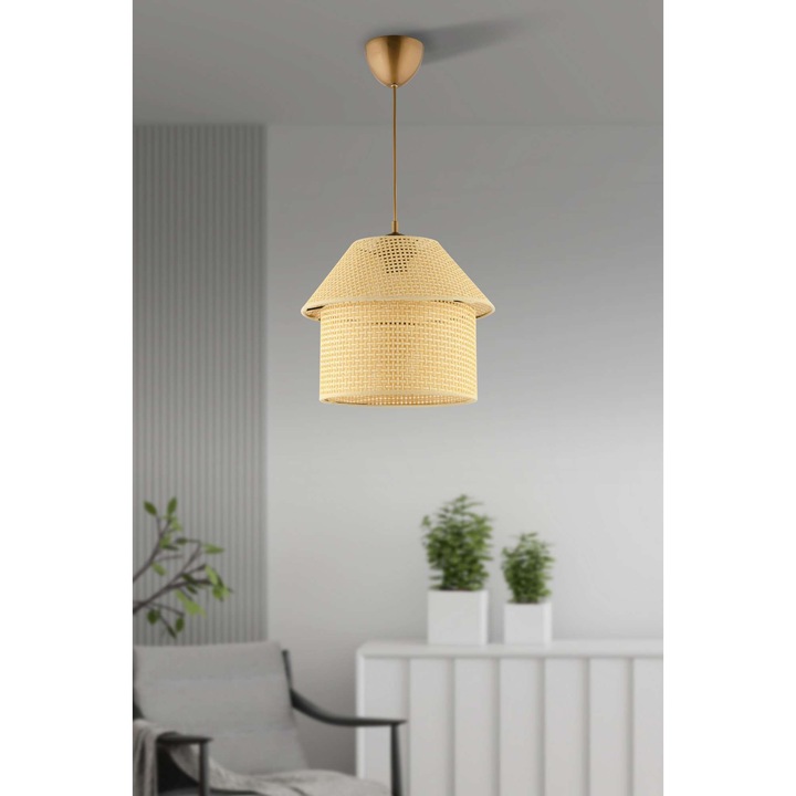 Полилей Opviq, кремав и златист, размери 33-70см, материал пластмаса и PVC