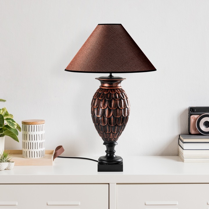 Veioza Opviq, maro, 50x50x80cm, din material textil