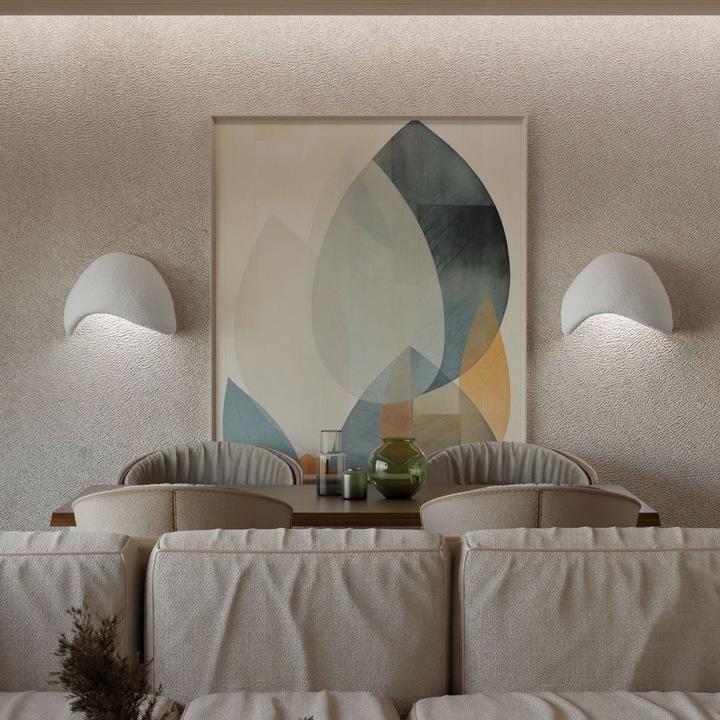 Set aplice Opviq, 2 piese, alb, 35x17x24cm