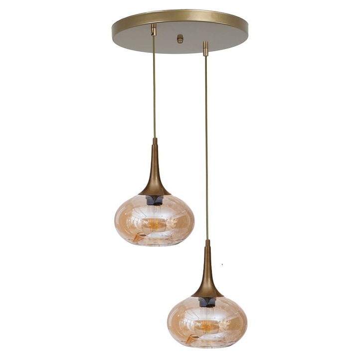 Lustra Opviq, Honey si Gold, metal si sticla, 80cm