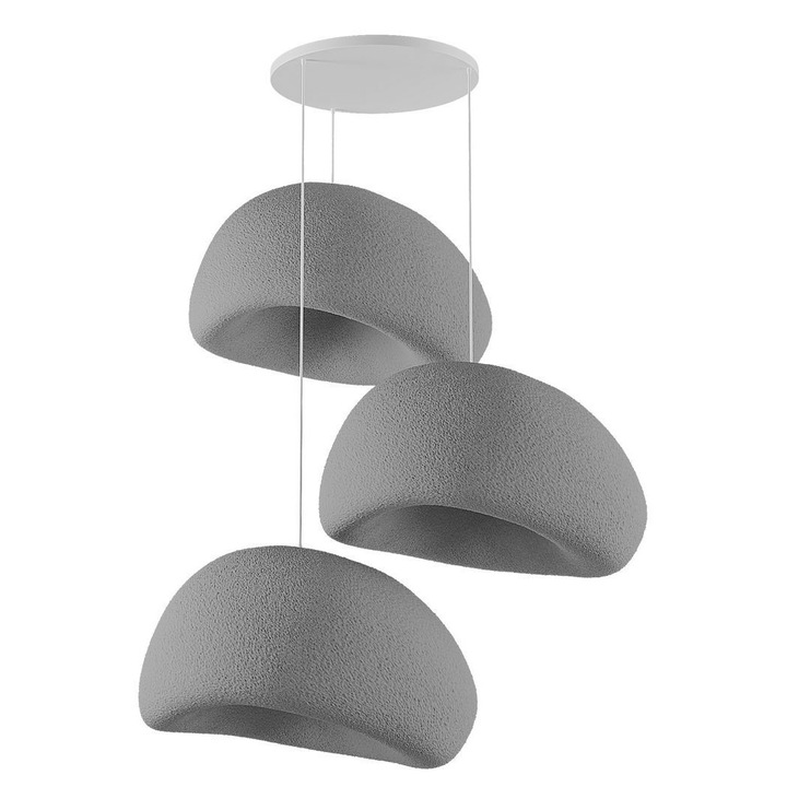 Lusta Opviq, model 5B, 3 piese, 50x45x32cm, inaltime ajustabila 35-120cm, gri beton